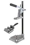 wolfcraft Bohrständer mit Schraubstock - 3406301 - praktisches Set zum exakten Bohren von Flächen, Rundmaterial, Leisten
