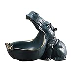Amosfun Handy Aufbewahrungsbehälter Bahnhof Wagen Handyständer Schreibtisch Remote-Organizer Tablett Tierfigur Ablagefach Am Bett Dekoration Für Tischskulpturen Halter Gießen Nilpferd Navy