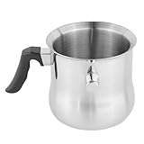 mucHome Milchtopf und Simmertopf 1,2 Liter doppelwandiger Edelstahl Topf, induktionsgeeignet - Milchtopf doppelwandig zum Erwärmen, Wasserbad Schmelztopf Edelstahltopf klein