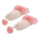 Beatifufu 1 Paar Warme Einlage, Schuheinlage Für Den Winter, Herausnehmbar, Warmer Plüsch, Ersatz, Gemütliche, Atmungsaktive Innensohle Für Schuhe, Stiefel, Hausschuhe, Mit 2 Pompoms, Rosa,