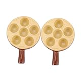 BEBEMOKO 2 Stück Schneckengericht Schnecken Backhalter Keramikpfanne Porzellan Schneckenplatte 6 Löcher Schneckenplatte 6 Löcher Schneckenplatten Austernteller Vorspeisenteller
