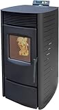 NEMAXX® P9 Pelletofen 11 kW bis 220m³ – Elektrokamin mit ECO-Modus,Wi-Fi Ready,Wochen-Timer & Überhitzungsthermostat für effizientes Heizen – Schwarz