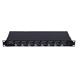 Stereo -Ohrhörerverstärker, 6 Segmentdynamikanzeige Robust und Stabil 8 -Channel -Kopfhörerverstärker für 1/4 1/8 Zoll Ohrhörer für Studio (EU-Stecker)
