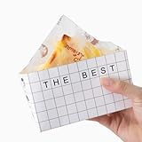 Sandwich-Boxen zum Herausnehmen (13,2 x 6,9 x 6,9 cm/L x H x B), Papier-Sandwich-Kuchen-Boxen zum Herausnehmen von Lebensmittelbehältern für Toast, Donuts, Sandwiches, Burger, Gitter, 50 Stück