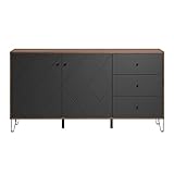 trendteam smart living - Montez - Sideboard - Eiche Kraft Gold/Graphite - 4 Fächer und 3 Schubladen - (BxHxT) 183 x 76 x 40 cm - Soft-Close- und Vollauszug-Funktion - kratzfest