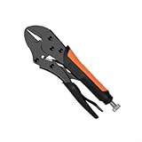 Gripzange, Feststellzange Legierter Stahl, Feststellzange mit Stellschraube & Schnell-Lösehebel, Rutschfester Gummigriff, geeignet zum Klemmen, Verdrehen und Schweißen(7-Zoll-Geradekopf)