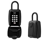 ZIUBMVDYC Schlüsselsafe zur Wandmontage, Schlüsseltresor mit Schloss und abnehmbarem Bügel, Schlüsselkasten, for Aufhängen(Black Hook)