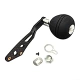 Yhenlovtt Einarmiger Griff aus Kohlefaser mit EVA-Knauf für Daiwa- und Baitcast-Rollen – 92,5 mm Gesamtlänge, inklusive Verriegelungsplatte, Mutter, Schraube, Dichtung (Silber) (linke Hand