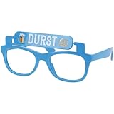 Folat 24080 Partybrille – Umdrehen zu „Prost“ und „Durst“ - Festbrille, Mottoparty, Karneval, Bierfestbrille, Blau