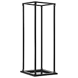 vidaXL Brennholzregal mit Boden Kaminholzständer Regal Kaminholzregal Kaminholzablage Feuerholzregal Holzregal Schwarz 37x37x113cm Stahl