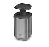Joseph Joseph Presto Edelstahl Hygienischer Easy-Push Seifenspender mit breiter Pumpe, Einheitsgröße, Edelstahl/Grau