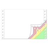 Endlospapier 6 Zoll x 240 mm (A5 quer 152,4 mm x 240 mm) 4-fach blanko farbig 60/53/53/57 g/qm 1000 Blatt