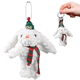 Schlüsselanhänger Hase Fluffy, Weihnachten Schlüsselhalter Schultütenanhänger Kaninchen,Taschenanhänger Handtasche Autoschlüssel Dekoration,Kleines Kaninchen Plüsch Spielzeug Anhänger, Kaninchen Rucks