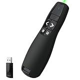 Foydream Presenter mit Laserpointer,2.4 GHz USB Ergonomisch Wireless Presenter Fernbedienung Pointer für Präsentationen für Mac OS Windows XP 7 8 10 Linux PPT Keynote Google Slides