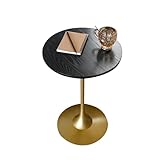 Moderner schwarzer runder Bistrotisch, Tulpen-Couchtisch für Wohnzimmer, Balkon, Freizeit, Beistelltisch, stilvoller Verhandlungs-Mitteltisch, 45 x 65 cm