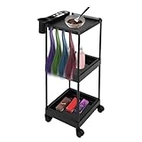 YUNRUX Friseursalon-Rollwagen 80kg Tragfähigkeit 3-stöckiger Friseurwagen Salon Rollwagen mit 4 Universalrädern Salon Trolley SPA Werkzeugwagen Ausstelltisch abnehmbar Salonwagen Tattoo Workstation