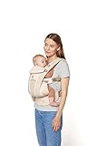 Ergobaby Omni Breeze Babytrage für Neugeborene ab Geburt bis 20kg, 4 Positionen SoftFlex Mesh Ergonomische Babybauchtrage Rückentrage Baby-Tragetasche, Natural Beige