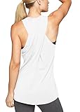 Mippo Workout-Tops für Damen, Yoga-Tops, athletisches Racerback-Tank-Top, Fitnesskleidung - Weiß - XX-Large