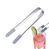 Eiszange - Zuckerzange | Edelstahl Eisklemme | Eiszange für Gefrierschrank mit Silikonhüllen | Buffetservierzange | Dessertzange, Lebensmittelclips für Teeparty, Kaffeebar, Küche