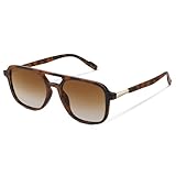 wearPro Sonnenbrille-Damen-polarisiert-Herren-UV400-Unisex-Sonnenbrillen-Trendy-Rechteckige-Retro-Klassisch-Groß-Ultraleicht-Vintage FüR Frauen-Autofahren Und Camping Leomuster Teebr