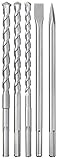 kwb by Einhell 5-tlg. SDS-Max Bohr-Meissel-Set Bohrhammer-Zubehör (5 teiliges Bohr- und Meissel-Set, passend für alle Bohrhammer mit SDS Max Aufnahme, Ø 18-25 mm, Flachmeissel, Spitzmeissel)