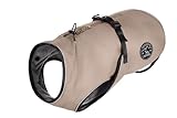 HUNTER Hundemantel UPPSALA 35, Farbe: taupe, 2in1 Design mit herausknüpfbarem Innenfutter, wasserabweisend, reflektierende Paspeln, geschlossene Bauchseite, optimaler Sitz, Größe: 35
