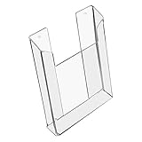 HMF 46842 Wand Prospekthalter aus Acryl | DIN A5 Hochformat | 16,5 x 21 x 3,5 cm | Transparent