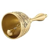 FUNOMOCYA Handglocke aus Retro Serviceglocke mit Griff für Restaurant Hotel Bar und Schule Tischglocke für Kundenservice Haustiertraining und Weihnachtsdekoration