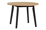 LeafDesign Runder Esstisch, Idealer Esstisch für kleine Wohnungen, Klapptisch mit Einsatz, Tisch für 6-8 Personen, Made in EU, „Oslo 3 L“ (100/130x100x75)