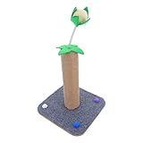BUGUUYO Kratzbaum für Katzen 40cm Vertikaler Katzenkratzbaum aus Natursisal mit Rutschfestem Sockel und Federndem Spielball Kratzstange für Wohnungskatzen und Katzenwelpen