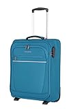 Travelite Bordtrolley Handgepäck Koffer leicht, 2 Rollen, Cabin, Weichgepäck Trolley klein mit Schloss, 52 cm, 39 Liter