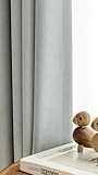 Beydodo Vorhänge Blickdicht 2er Set 102x160CM, Verdunklungsvorhänge Haken Grau Dick mit Blätter Texturiert Modern Schiebevorhänge Gardinen Wohnzimmer Kinderzimmer