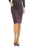 Bleistiftrock Midi Rock Midirock Knielang Business Stretch Figurbetont Dunkelbraun XXL-XXXL