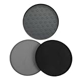 ANDRESLAD 3 Stück Silikon Futtermatten für Haustiere rutschfest mit Erhöhtem Randschutz Rund 27cm Futtermatte für Katzen und Kleine Hunde