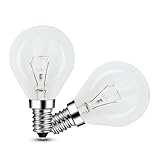 EASYIVY E14 Backofenlampe 300 Grad, Backofen Glühbirne G45 Dimmbar, 400LM, 45mm x 76mm, Bis 300°C Hitzebeständiges, P45 Ofenlampe für Ofen, Mikrowelle, Lavalampe, 2700K Warmweiß, 2 Stück