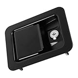 HAMPPLIES Schwerer Edelstahl Rv Türgriff mit Integriertem Schloss Robustes Paddle Latch Kompakte Verriegelung für Elektro und Verteilerkästen Dunkles Design Langlebig und Vielseitig