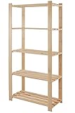 MODO24 Holzregal Keller- Lager- Küchenregal Ständer H. 150-220cm Serie B (B-24:HxBxT: 170x80x38 cm)