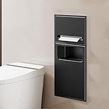 GCZQYAM Edelstahl-Dusch-Nische, mit Mülleimer, Toilettenpapier-Aufbewahrungsregal, Duschnischeneinsatz, für Badezimmer, Aufbewahrung, Shampoo, Toilettenartikel