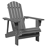 vidaXL Adirondack-Stuhl Grau 69x85x90,5 cm Massivholz Tanne, Adirondack-Sessel, Adirondack Gartensessel, Liegestuhl, Adirondack Gartenstuhl, Lehnstuhl