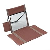 Atmungsaktives faltbares Strandkorbkissen mit Rückenlehne, Seitentasche und leichtem Rahmen aus Aluminiumlegierung, geeignet für Strand, Camping, Picknicks und Outdoor-Aktivitäten (Braun)