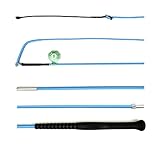 JA Horse Fleck Ergo Griff Longierpeitsche 2 Fach 180/200 cm (180 cm, hellblau)