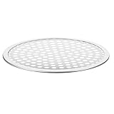 MAGICLULU Backgeschirr Pizza-Bildschirm Pizzastein Luftfritteuse Pizzapfanne Herd pizza backblech pizzabackbleche Pizzabackform für Backofen verschleißfeste Backform Rostfreier Stahl Silver