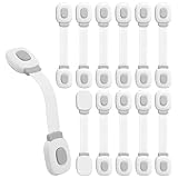 BillyBath Premium Baby Schranksicherung Kindersicherung für Schubladen Kühlschrank Toilettensitz mit Starker Kleber ohne Bohren Schrankschloss, grau, 12 Stück