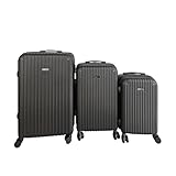 Home Deluxe Reisekoffer Set – 3-teilig, Schwarz | Hartschalen-Kofferset mit Rollen & TSA-Schloss