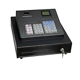 Registrierkasse für Kleinunternehmen, Schwarze elektronische Registrierkasse mit 38 Tasten USB/RS232 und 58-MM-Thermodrucker ECR600 für Einzelhandel, Restaurant, Supermarkt