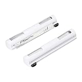 Relaxdays Folienschneider 2er Set, HBT 5x37x8 cm, Folienabroller magnetisch, Frischhalte- & Alufolie, Foliencutter, weiß