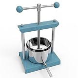 SQUEEZE master Obstpresse 0,53 Gallonen/2 Liter, Blau, Käse Tinktur Kräuter Obst Wein Handpresse, Edelstahl & Eisen für Saft, Apfelwein, Wein, Olivenöl