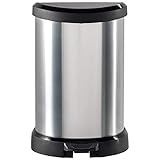 Curver DECO Bin 240568 Mülleimer 15 l (B x H x T) 303 x 448 x 268 mm Silber, Schwarz 1 St.