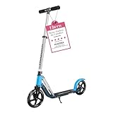 HUDORA BigWheel Pure Scooter - Stabiler Aluminium-Roller mit Ständer - Höhenverstellbarer & zusammenklappbarer Cityroller für bis zu 100kg - Tretroller für Jugendliche und Erwachsene