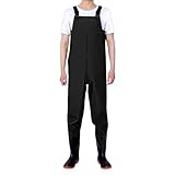 IQYU Anglerhose Damen Wasserdicht Mit Stiefel Wathose Wasserdicht Neopren -Regenlatzhose Lang Outdoorhose Atmungsaktiv Regenhosen Winddichte Arbeitshose Watthosen Watstiefel Hose Gummistiefel
